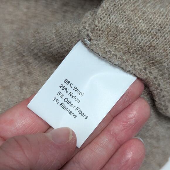 Chiaramente Italian Wool Asymmetrical Cardigan Sweater Brown Leopard Print Top - Picture 4 of 5